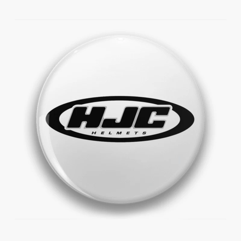 HJC Helmets Motorcycle Brand Logo in Black and White Pin