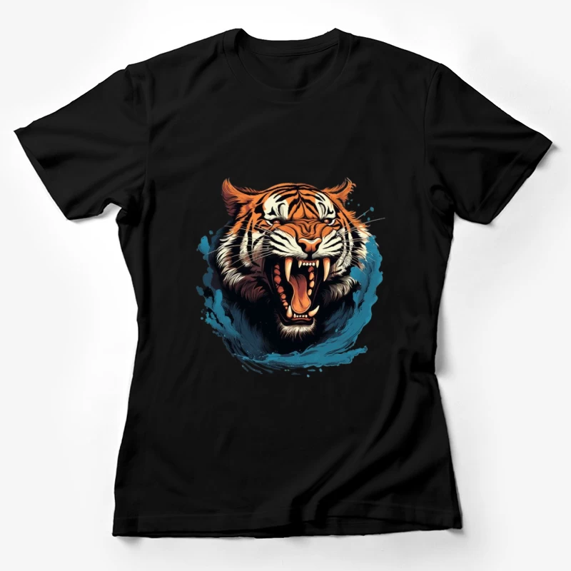 Wütender Tiger Illustration Damen T-Shirt
