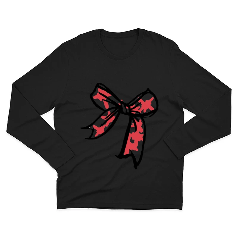 Rote Schleife mit schwarzen Konturen Herren Langarm T-Shirt