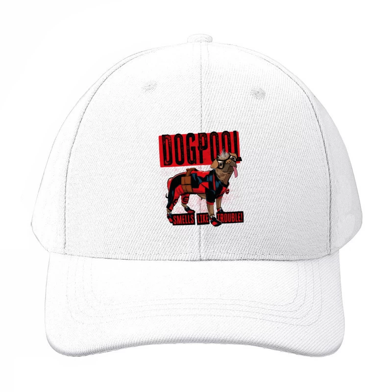 Funny "Dogpool" Pug Superhero Comic Style T-Shirt Design Baseball Cap