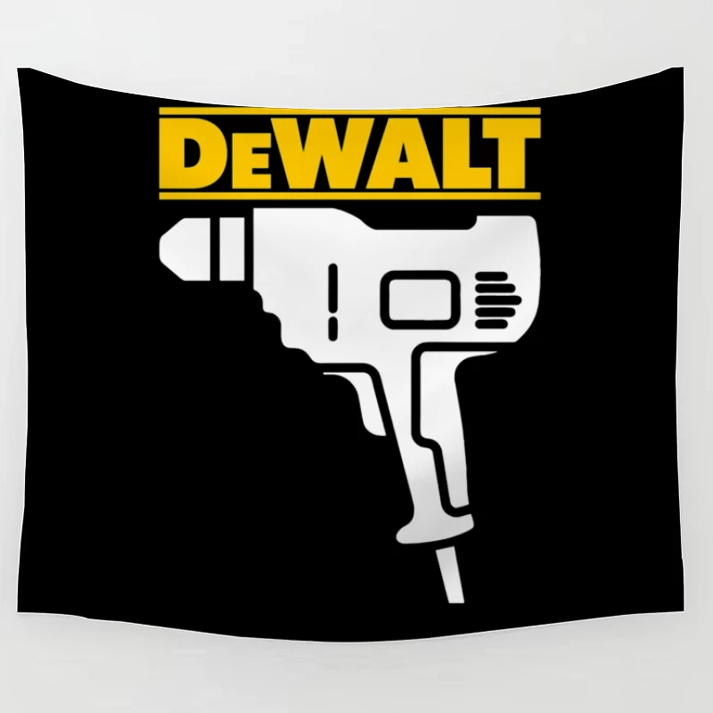 DeWalt Power Tool Drill Silhouette Design Tapestry