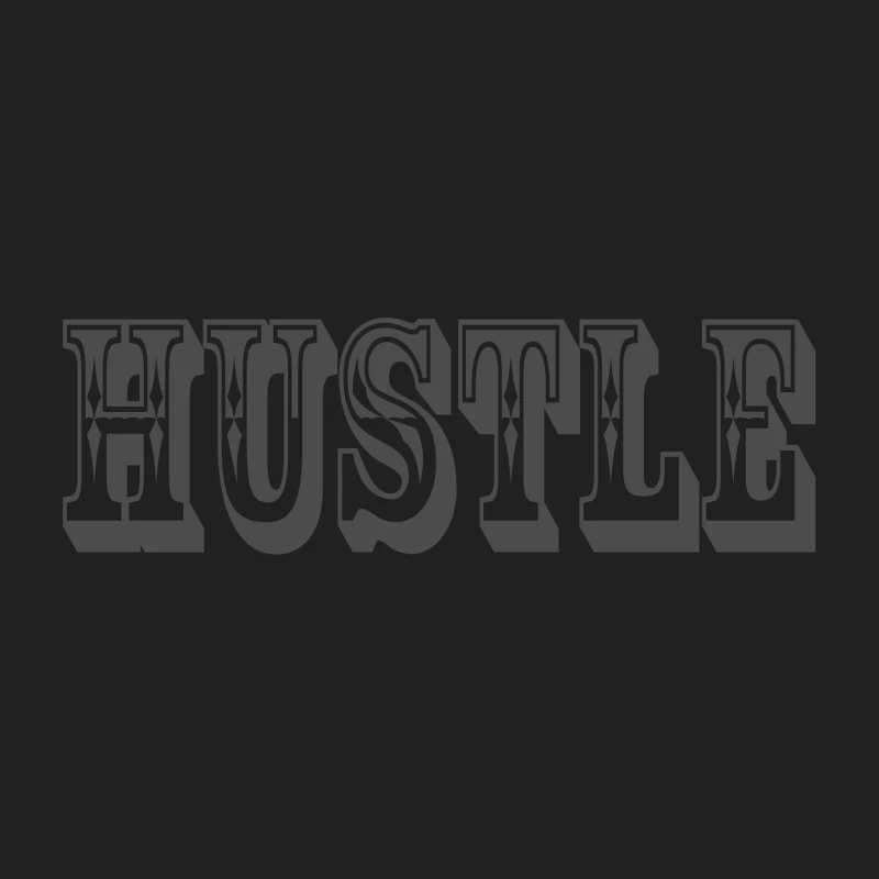 Bold Typography Design of the Word "Hustle" Bucket Hat
