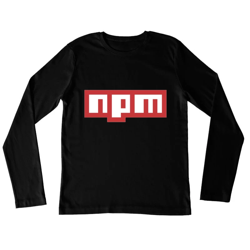 NPM (Node Package Manager) Logo in Red and White Female Long Sleeve T-Shirt