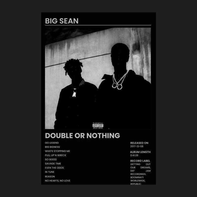 Big Sean's "Double or Nothing" Hip-Hop Album Cover Male Tank Top