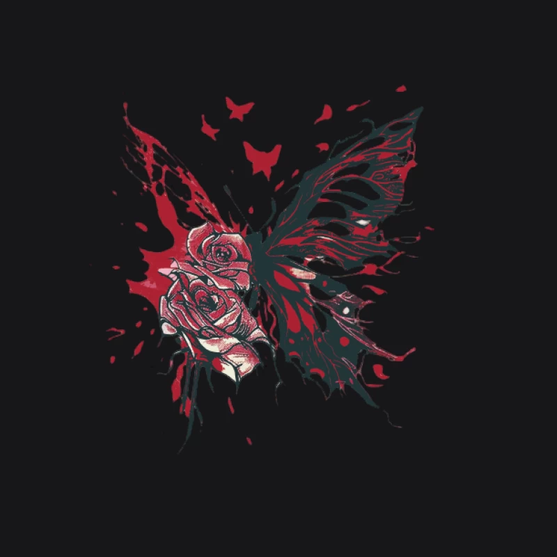 Ailes de papillon avec roses Homme Sweat à capuche