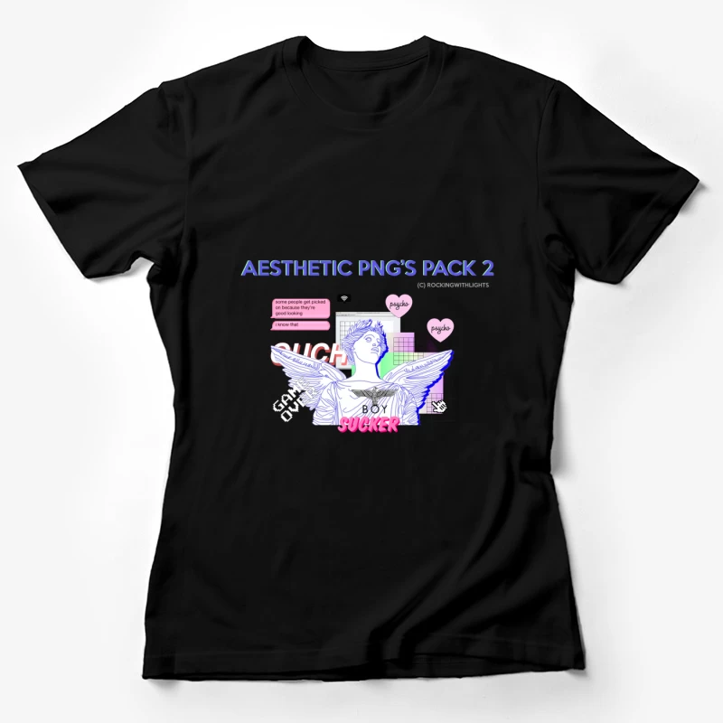 Ästhetische Grafik mit antiker Statue und modernen Elementen Damen T-Shirt