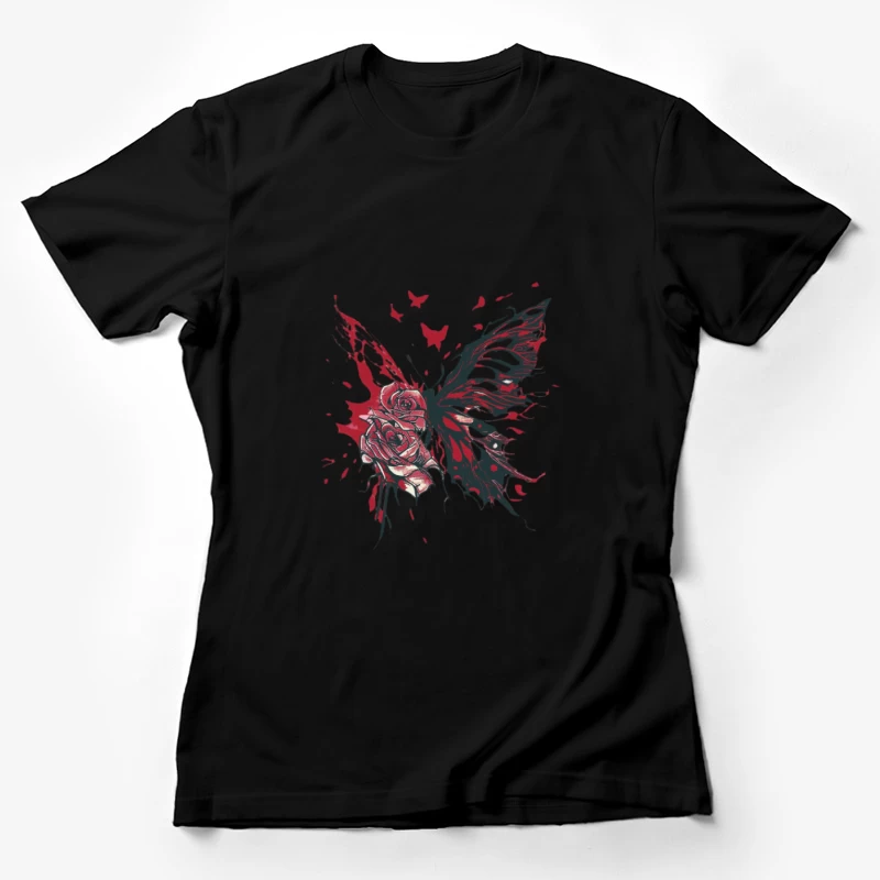 Ailes de papillon avec roses Femme T-Shirt