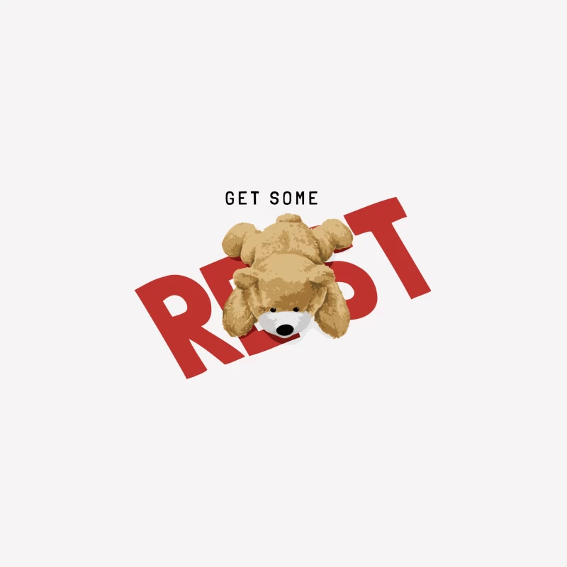Teddybär auf REST Schriftzug Herren T-Shirt