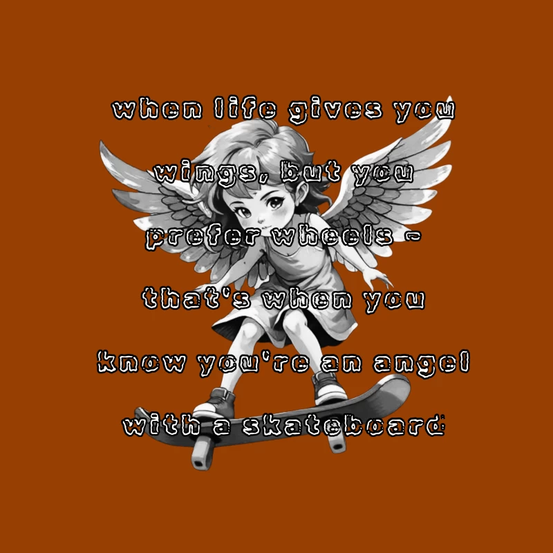 Angel on a Skateboard Tapestry