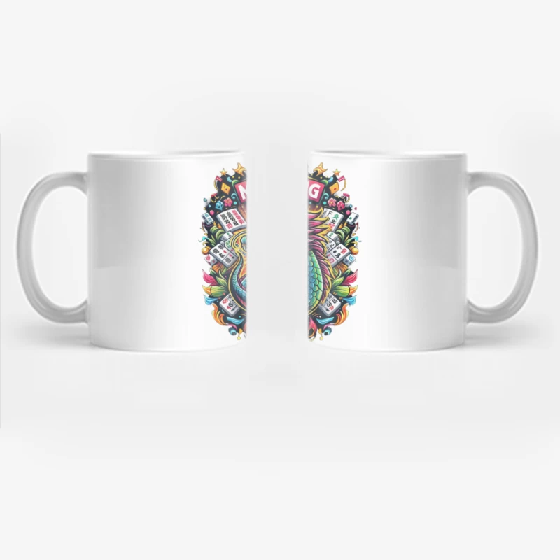 Majestic Dragon with Mahjong Tiles Coffee Mug