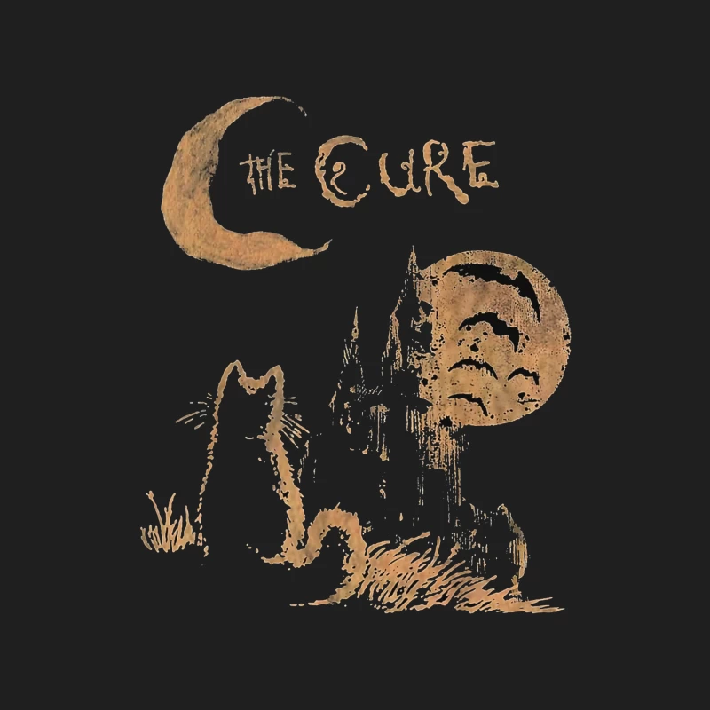 The Cure Gothic Band Logo with Moonlit Ghost Male Tank Top