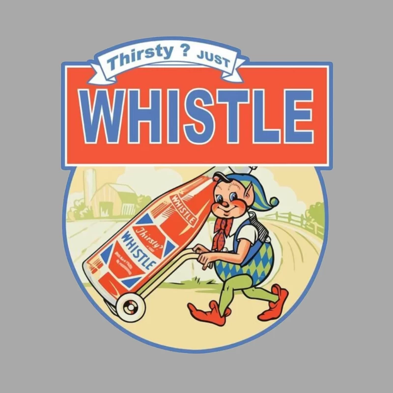 Thirsty Just Whistle logo Male Pullover Hoodie