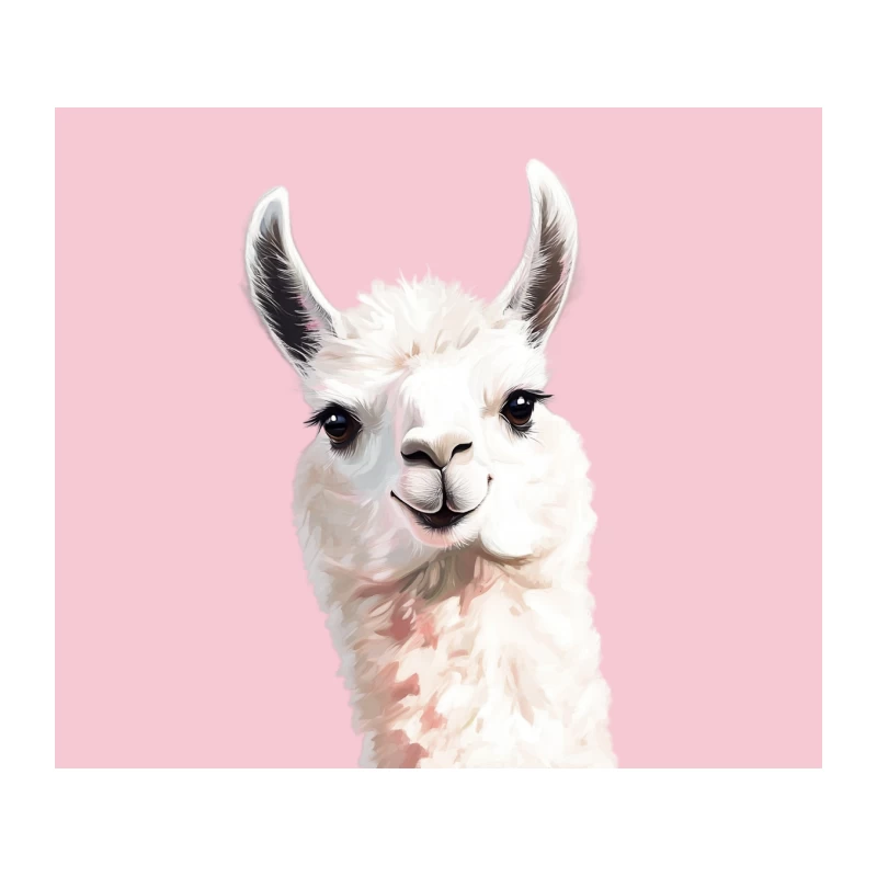 Cute White Fluffy Alpaca Portrait Tapestry