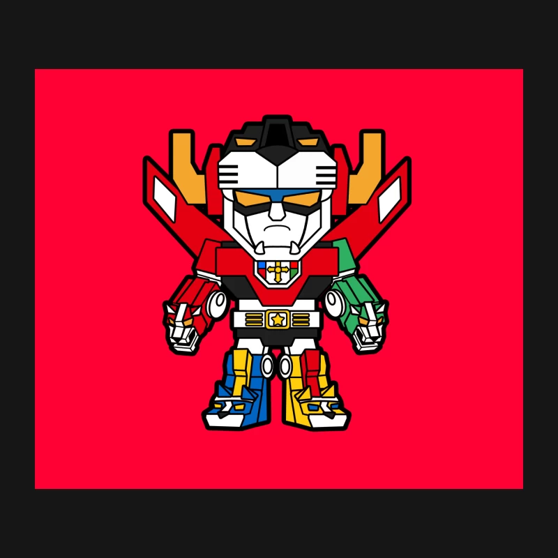 Chibi Voltron Robot Cartoon Illustration Mouse Pad