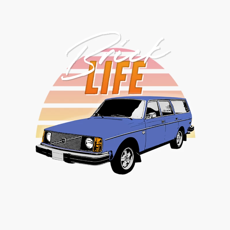 Brick Life  Volvo 240245 Wagon Design Cotton Tote Bag
