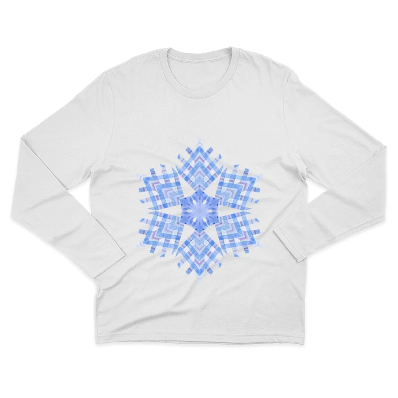 Flocon de neige aquarelle bleu Homme Manches Longues T-Shirt