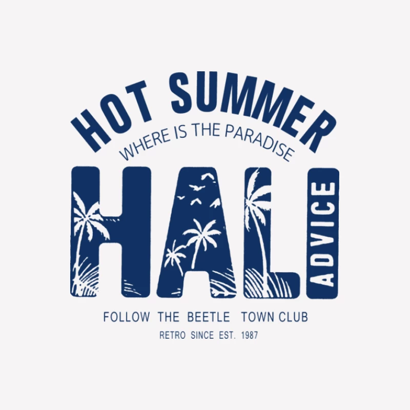 Heißer Sommerparadies-Grafik mit Retro-Stil Herren T-Shirt
