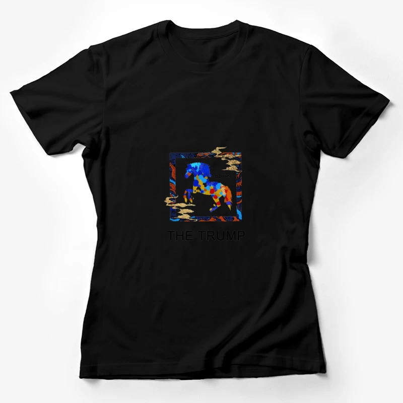 Buntes Pferd im Rahmen Damen T-Shirt