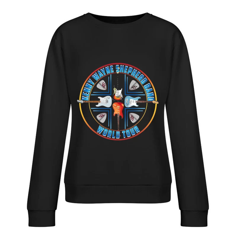 Kenny Wayne Shepherd Band World Tour Logo with Electric Guitars Female Pullover Sweatshirt