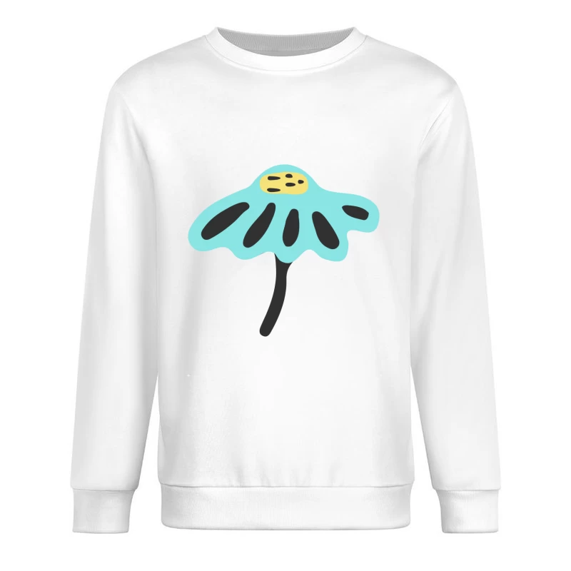 Fleur stylisée bleue avec centre jaune Homme Sweat-shirt à enfiler