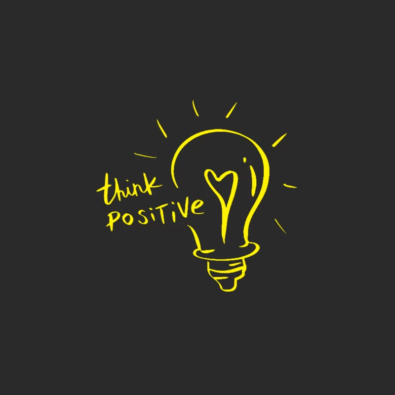 Positive Thinking Light Bulb Illustration Baseball Cap
