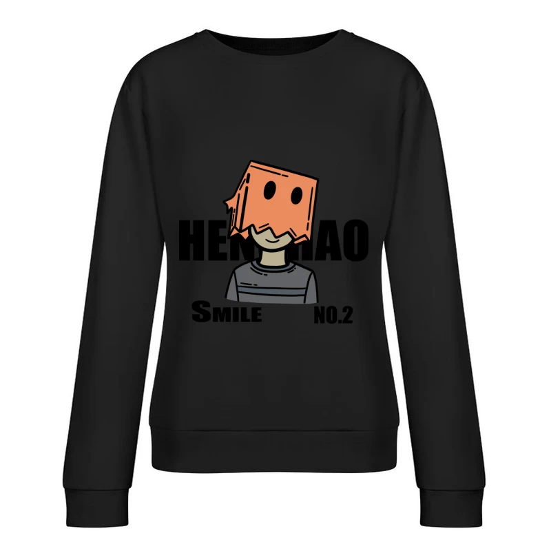 Figur mit Papiertüte auf dem Kopf Damen Pullover Sweatshirt