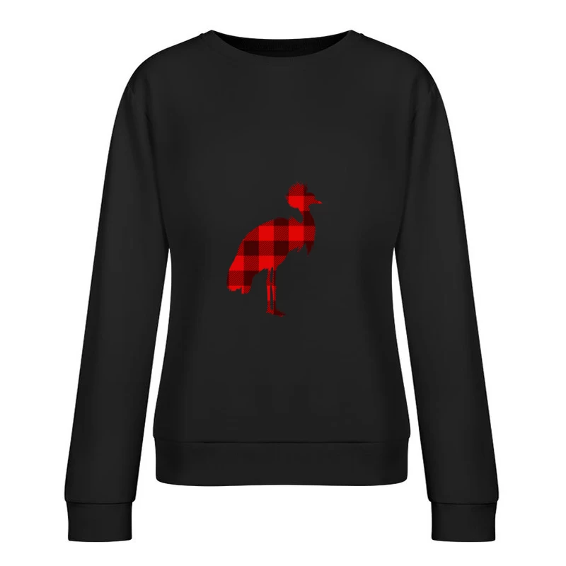 Silhouette d'oiseau à carreaux Femme Sweat-shirt à enfiler