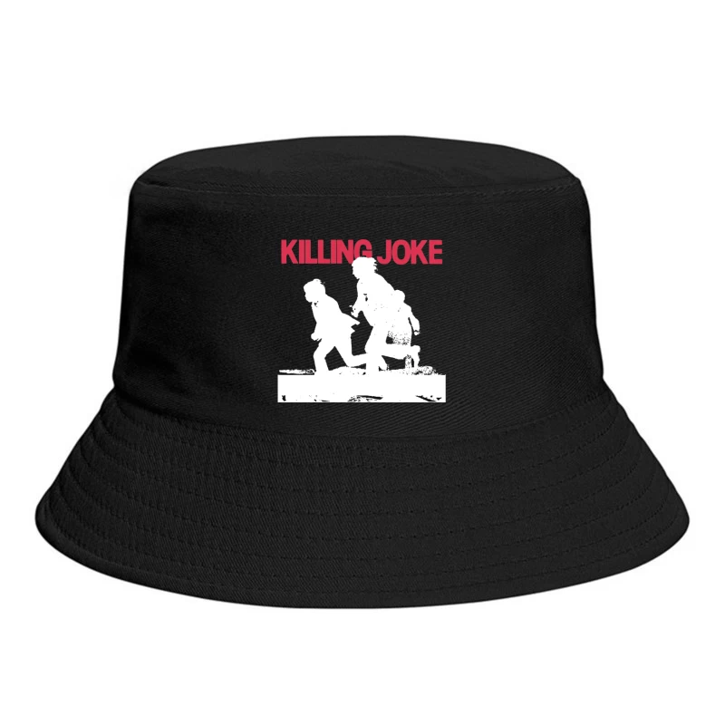 Killing Joke Post-Punk Album Cover with White Silhouettes Bucket Hat