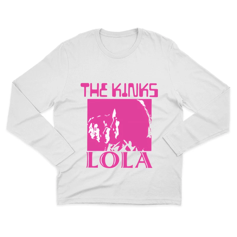 The Kinks 'Lola' Pink Album Cover Art Male Long Sleeve T-Shirt