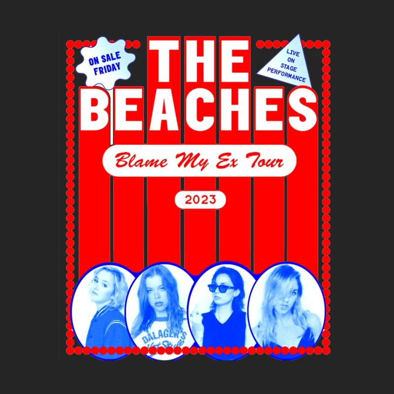 The Beaches 'Blame My Ex' 2023 Tour Retro-Style Concert Poster Male Pullover Sweatshirt