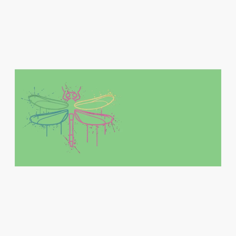 Colorful Watercolor Dragonfly Minimalist Splash Art Coffee Mug