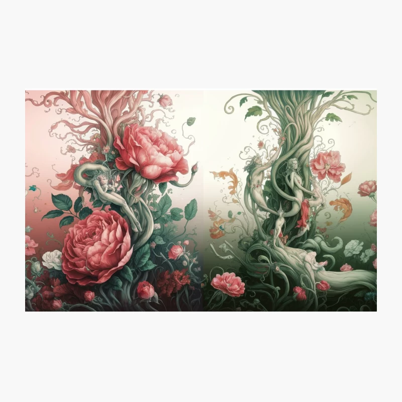 Enchanted Rose Garden: A Surreal Floral Fantasy Travel Mug
