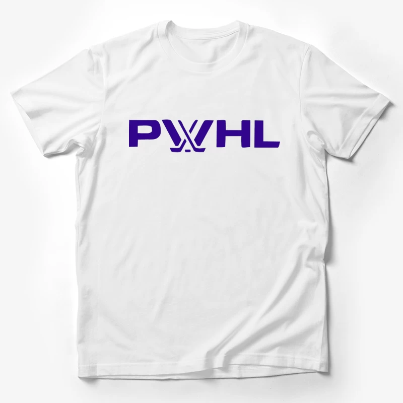 PWHL (Premier Women's Hockey League) Logo in Purple Male T-Shirt