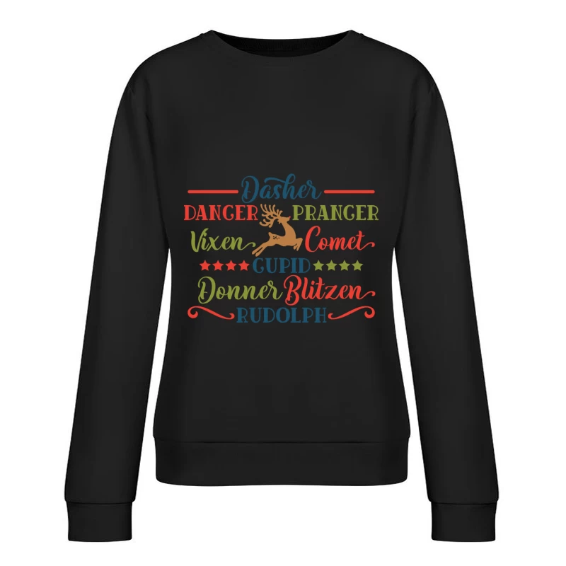 Noms des rennes de Noël Femme Sweat-shirt à enfiler