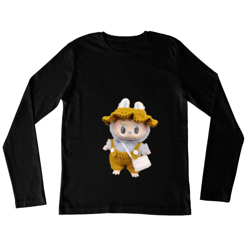Süße Puppe mit Häkelkleidung Damen Langarm T-Shirt