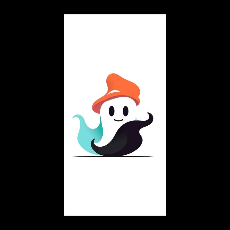 Cute Ghost Mascot with Orange Hat iPhone Case