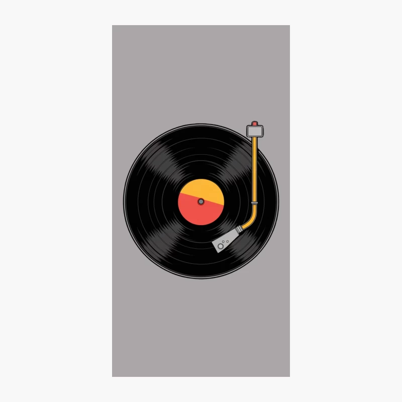 Vintage Vinyl Record Turntable Illustration iPhone Case