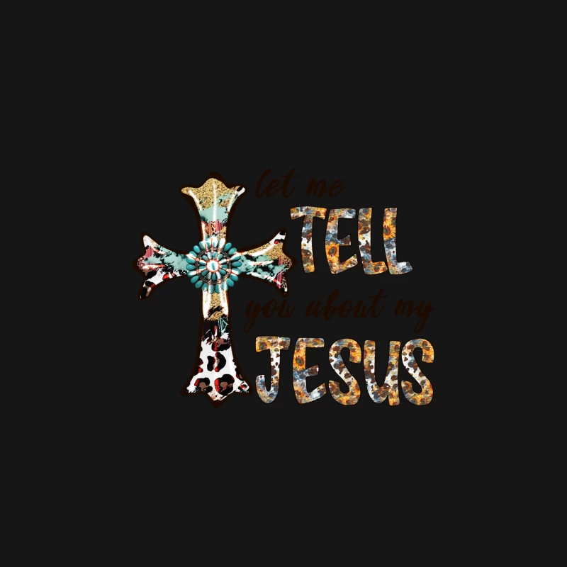 Künstlerisches Kreuzdesign mit Jesus-Botschaft Herren Langarm T-Shirt