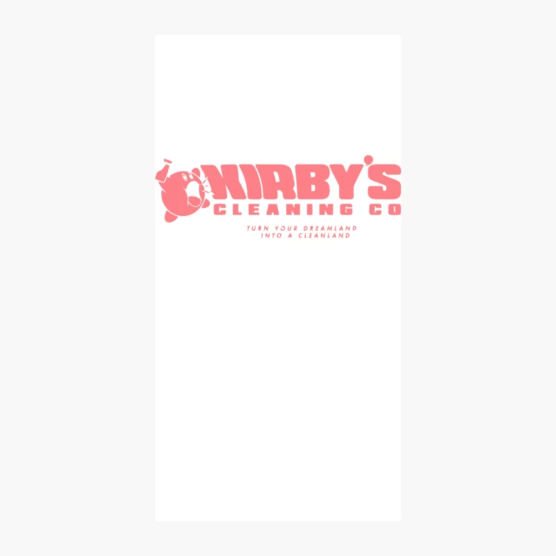 Pink Cartoon Vacuum Cleaner Logo for Kirby's Cleaning Company iPhone Case