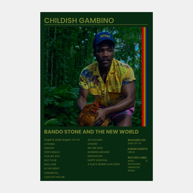 Childish Gambino's Tropical Album Cover in Forest Setting Male Tank Top