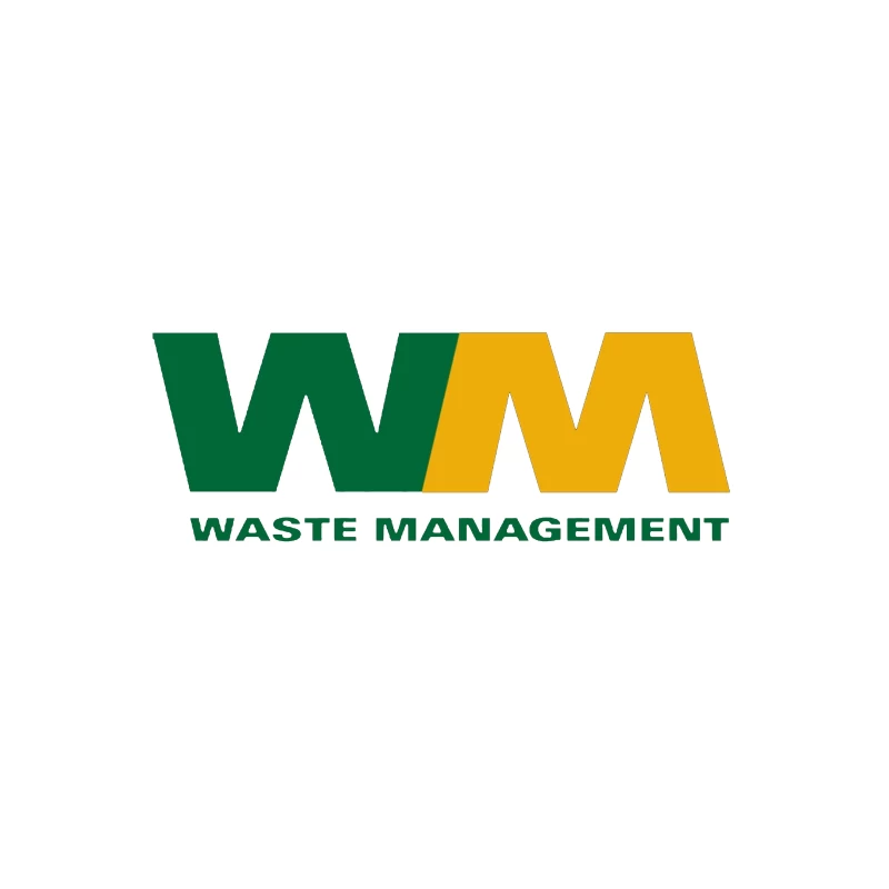 Waste Management (WM) Corporate Logo in Green and Yellow Tapestry