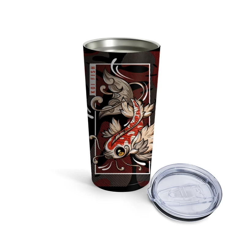 Koi Fish Art with a Contemporary Edge Travel Mug