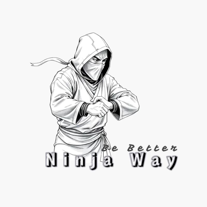 Masked Ninja Warrior in White Hood - The Ninja Way Cotton Tote Bag