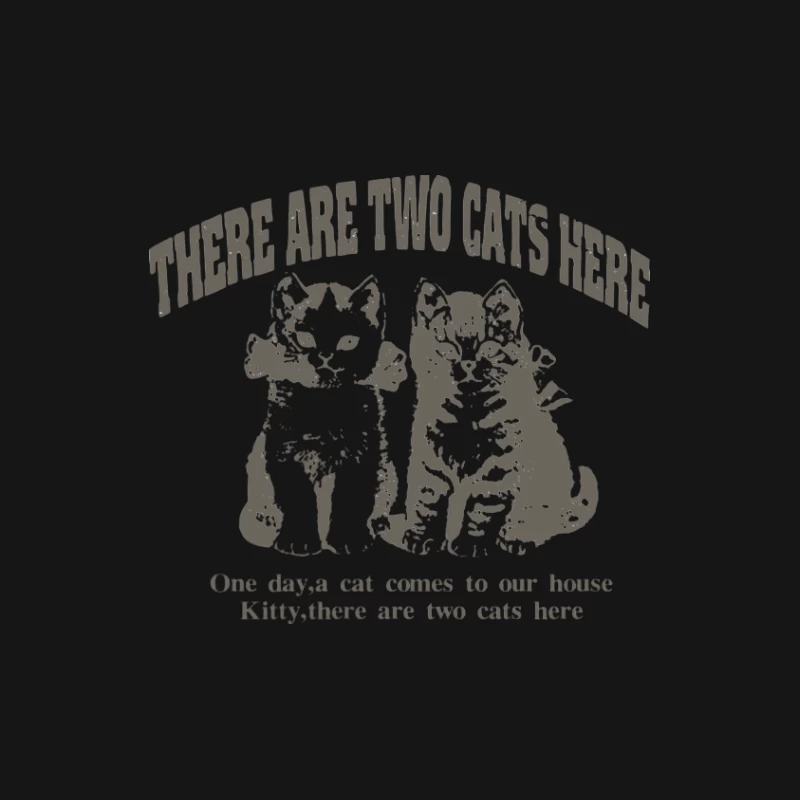 Zwei Katzen Illustration mit Text Herren Langarm T-Shirt