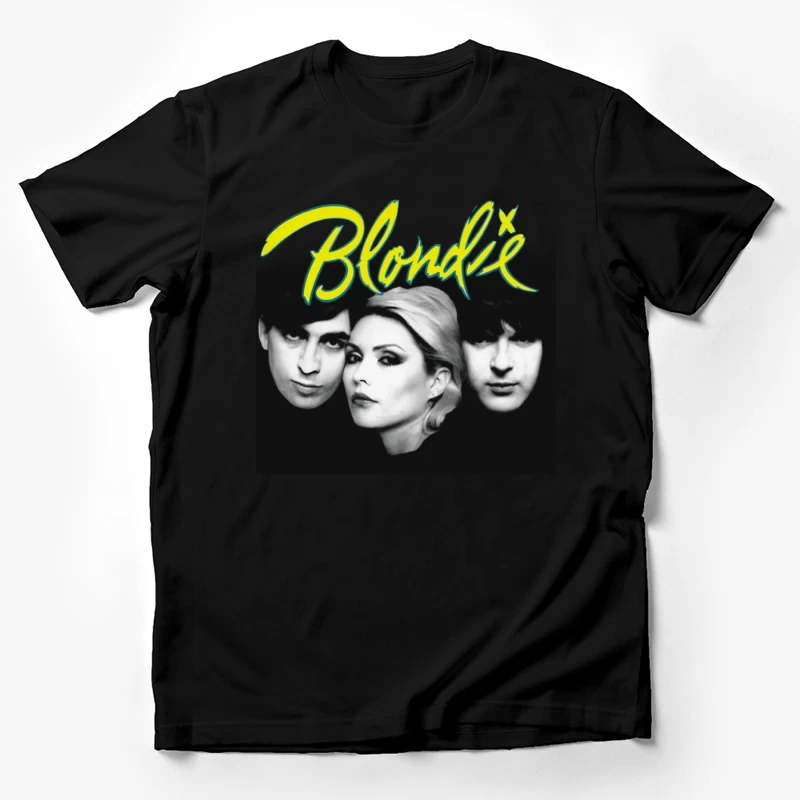 Iconic Black and White Portrait of New Wave Band Blondie Male T-Shirt