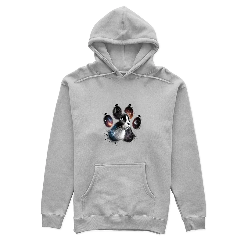 Cosmic Cat Paw Print Art Female Pullover Hoodie