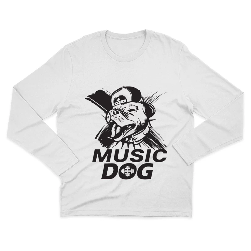 Musik Hund Design Herren Langarm T-Shirt