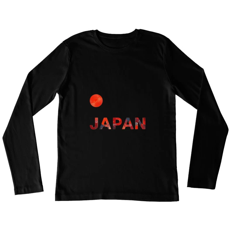 Minimalist Japanese Flag Design with Typography Female Long Sleeve T-Shirt