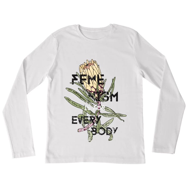 Fleur délicate avec message féministe Femme Manches Longues T-Shirt