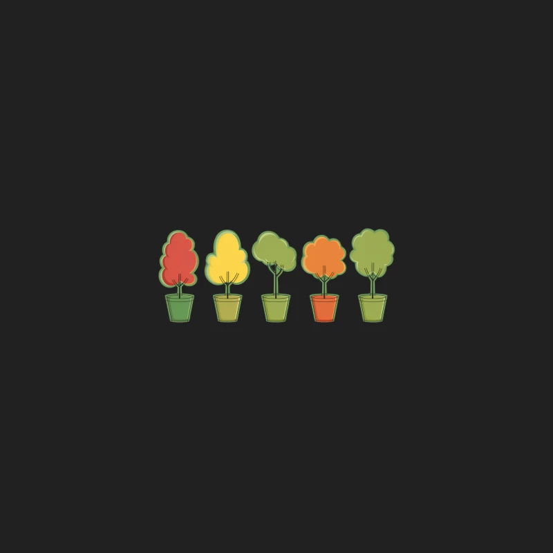 Colorful Potted Tree Illustrations for Garden Design Bucket Hat